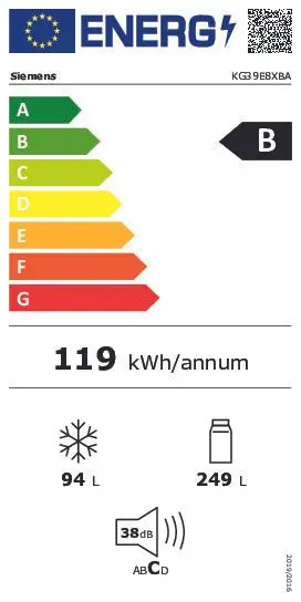 Siemens KG39E8XBA iQ500 201 x 60 cm Geborsteld zwart staal - Afbeelding 4